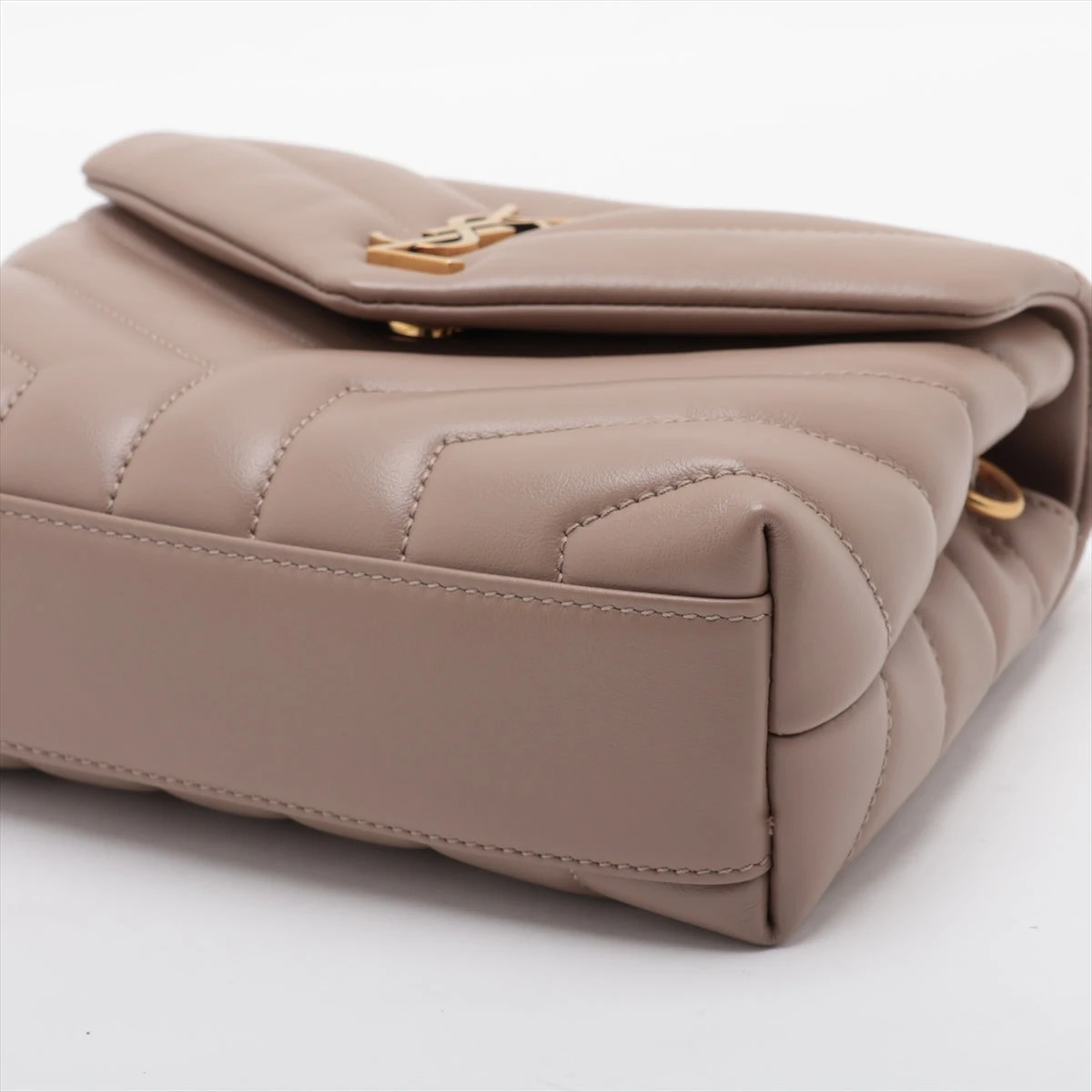 サンローランパリ ルル レザー ショルダーバッグ ベージュ