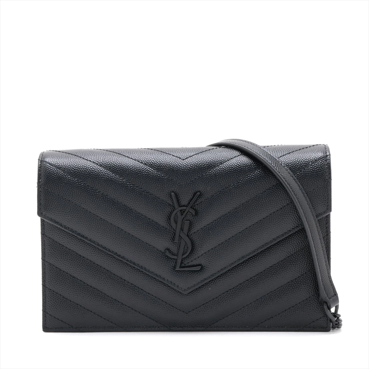 サンローランパリ カサンドラ エンベロープ レザー チェーンウォレット  