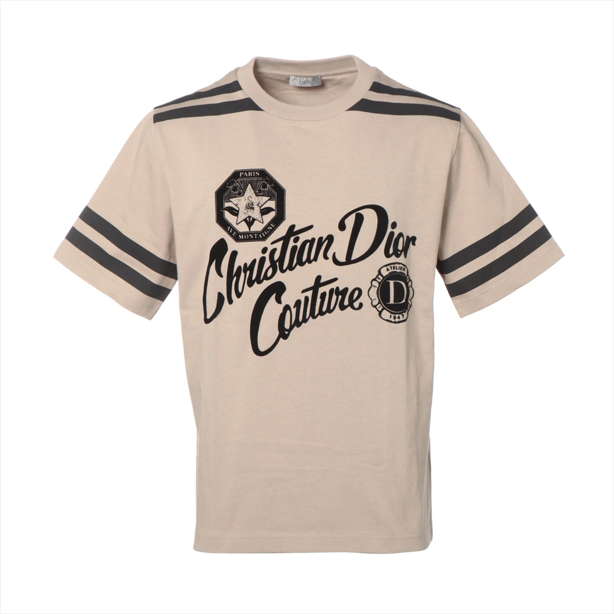 Dior☆Tシャツ ロゴ 刺繍 シンプル オーガニックコットン Dior HOMME ディオール オム DIOR フローラル ロゴ 刺繍 半袖T