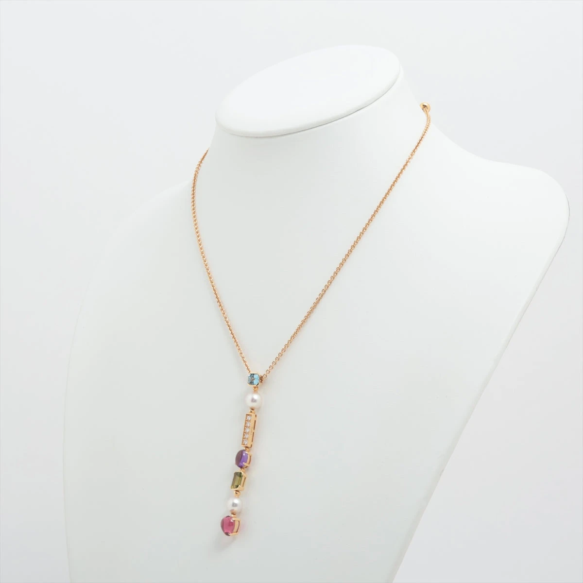 ブルガリ アレグラ マルチカラー パール ダイヤ ネックレス 750(YG