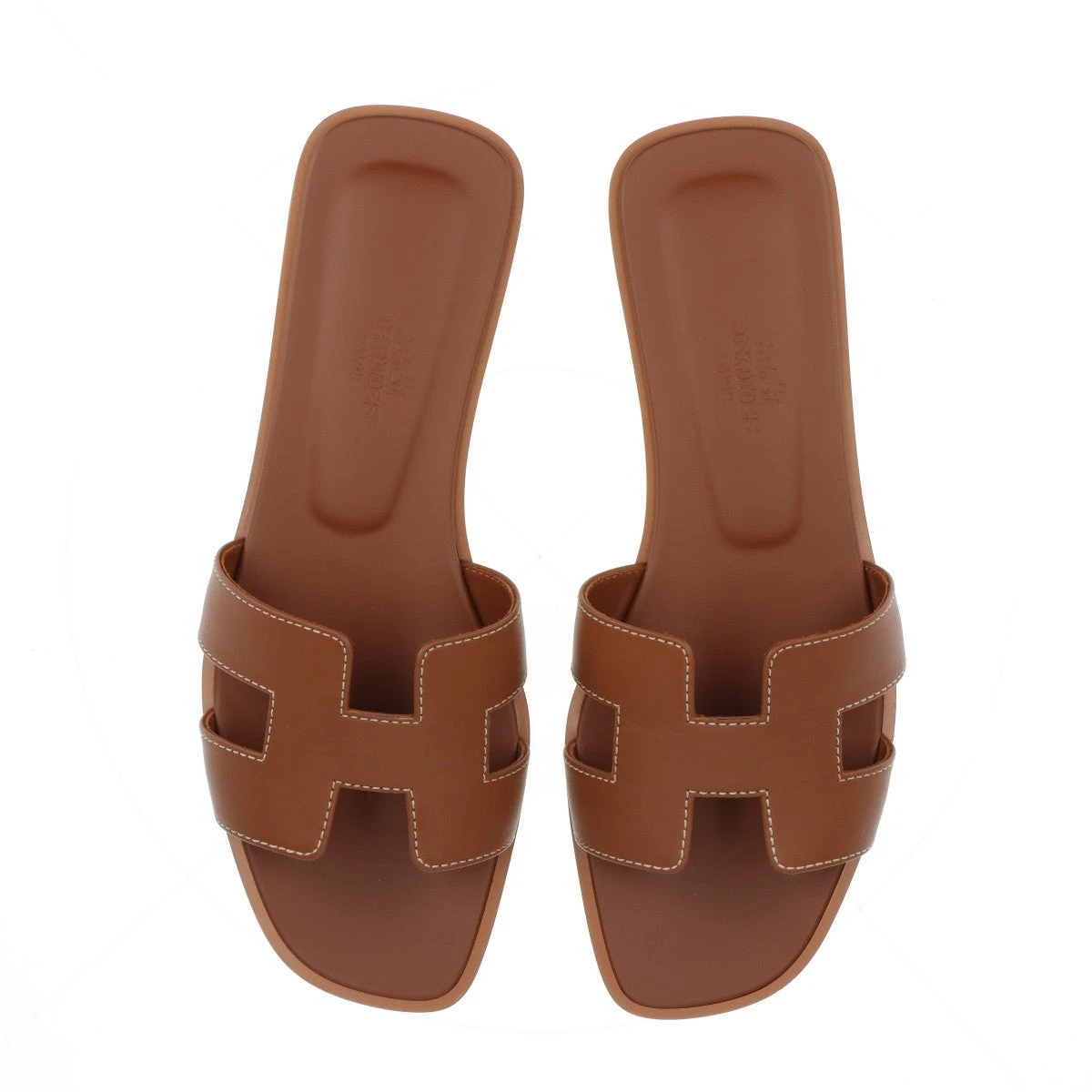 エルメス オラン レザー サンダル EU36 レディース ブラウン A2910378