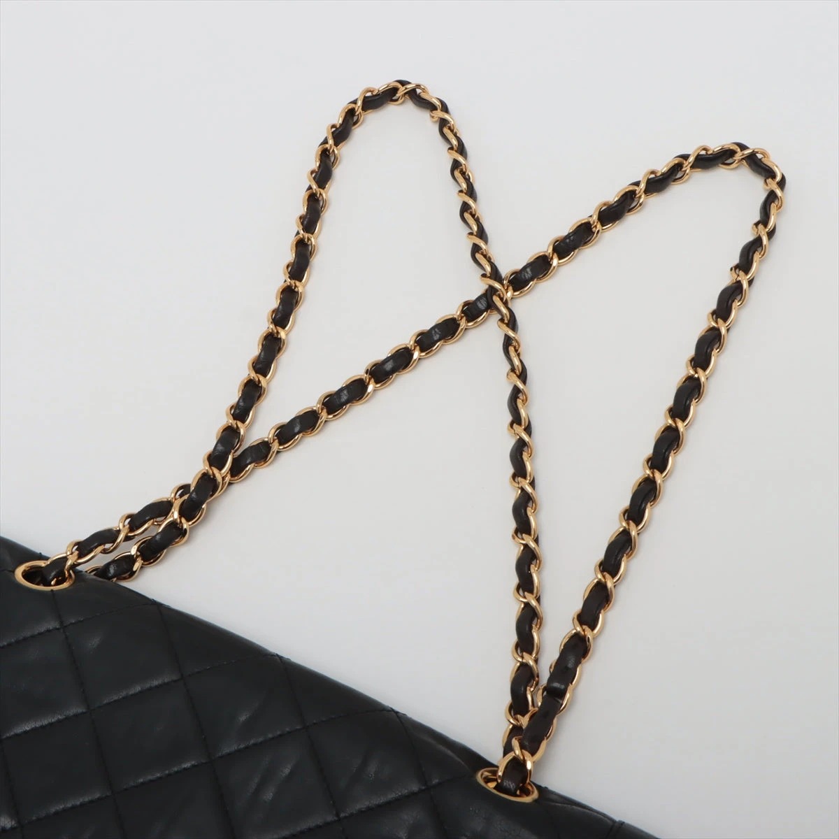 CHANEL マトラッセ ダブルフラップ ラムスキン ブラック ゴールド金具 送料・代引手数料無料】 ◇ 【中古】 シャネル ◇ マトラッセ