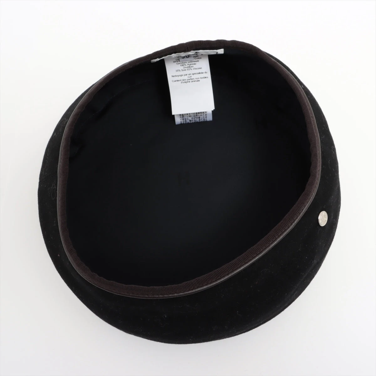 エルメス セリエ ベレー帽 56 カシミヤ ブラック A2929201｜中古