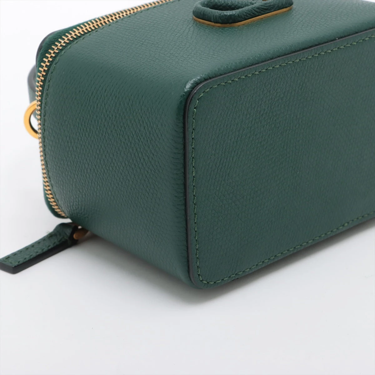 ヴァレンティノガラヴァーニ レザー 2WAYバニティバッグ グリーン