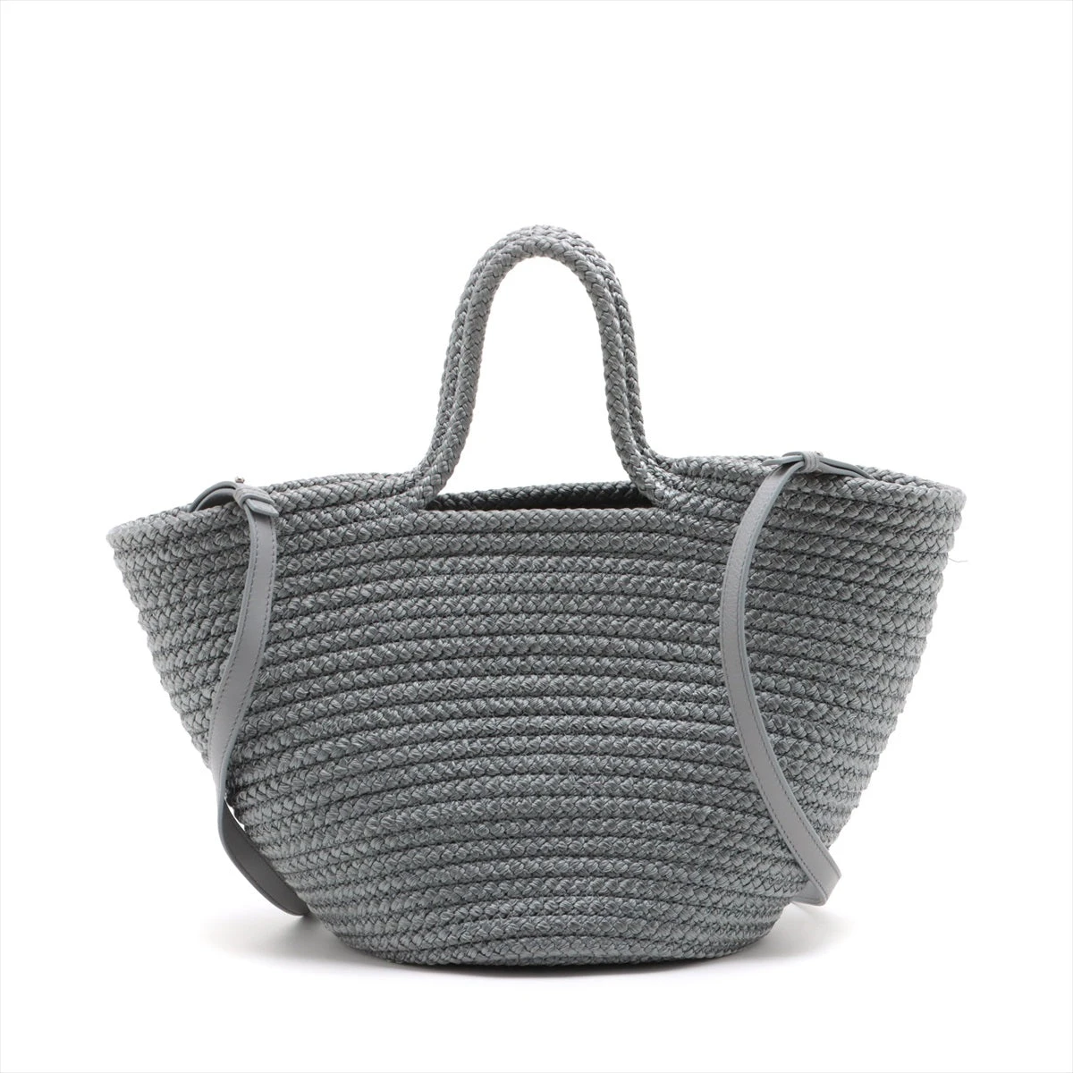 BALENCIAGA 2WAYバッグ イビザ バスケット トートバッグ グレー バレンシアガ イビザ ミディアム ナイロン×レザー 2WAY