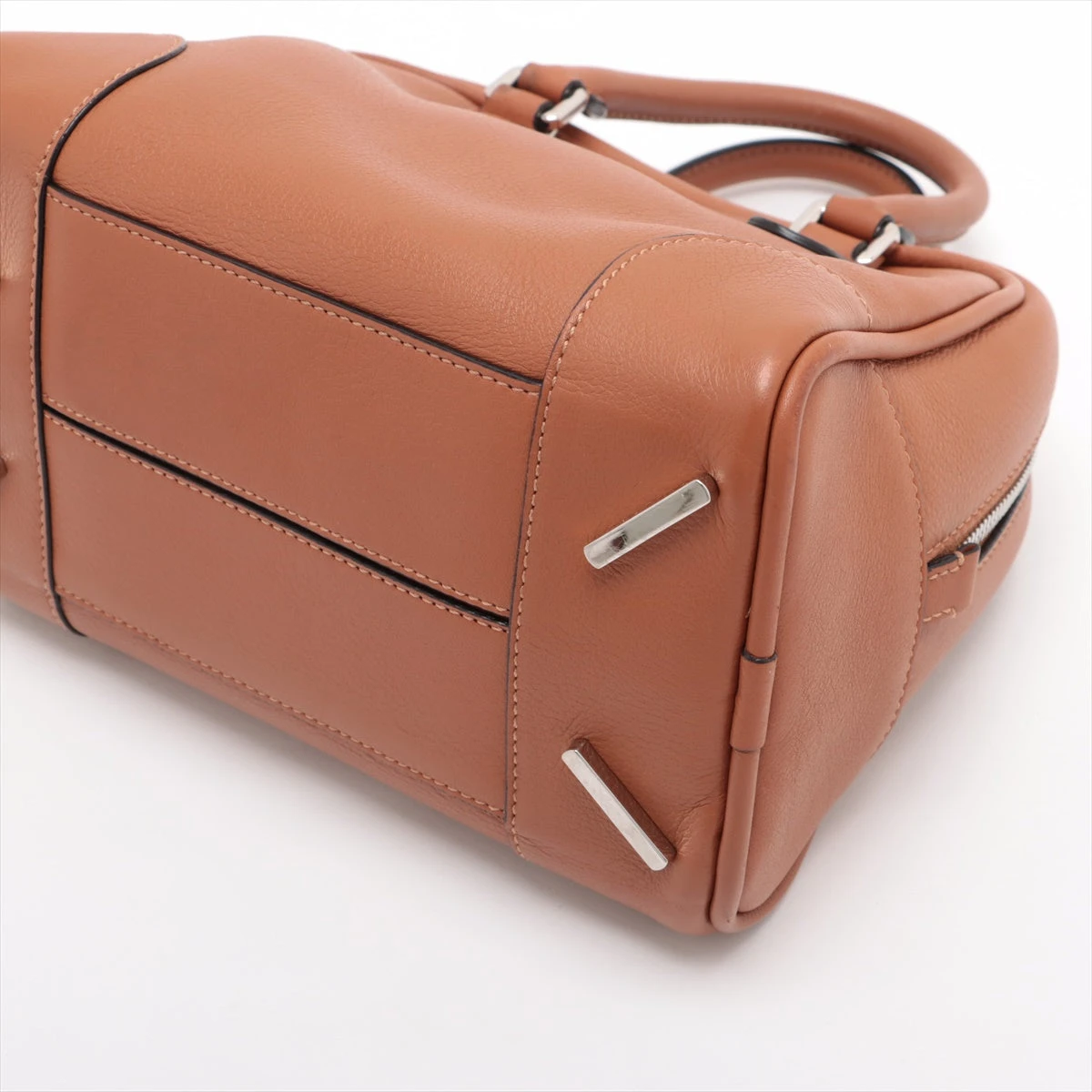 ロエベ アマソナ75 スモール レザー 2WAYハンドバッグ ブラウン