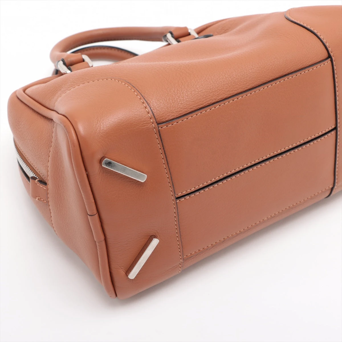 ロエベ アマソナ75 スモール レザー 2WAYハンドバッグ ブラウン