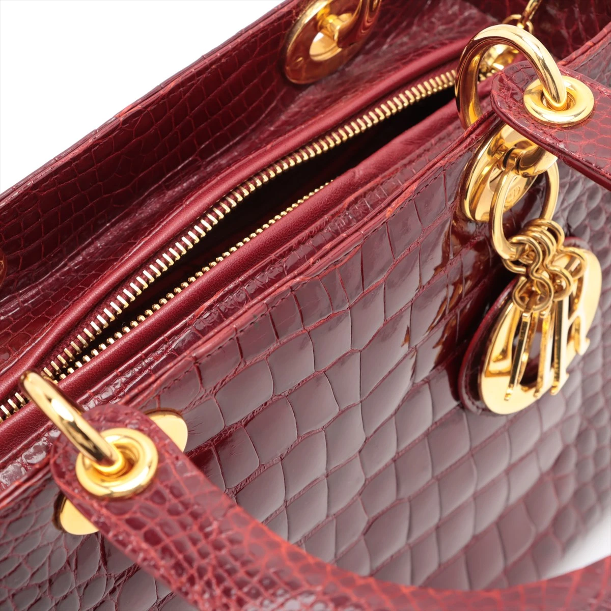 クリスチャンディオール レディディオール クロコ 2WAYハンドバッグ