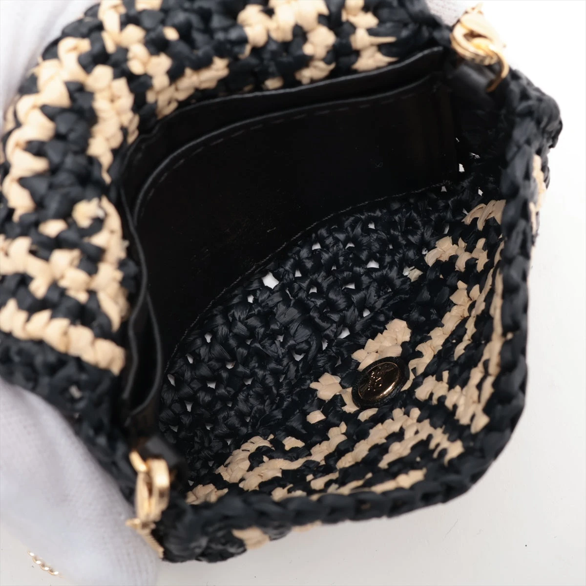 Fendi ショルダー　バッグ　ラフィア FENDI 美品 フェンディ ショルダーバッグ ラフィア FFラフィア