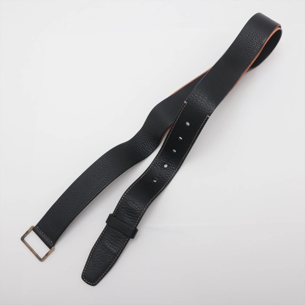 クリスチャンディオール サドル レザー ウエストポーチ ブラック