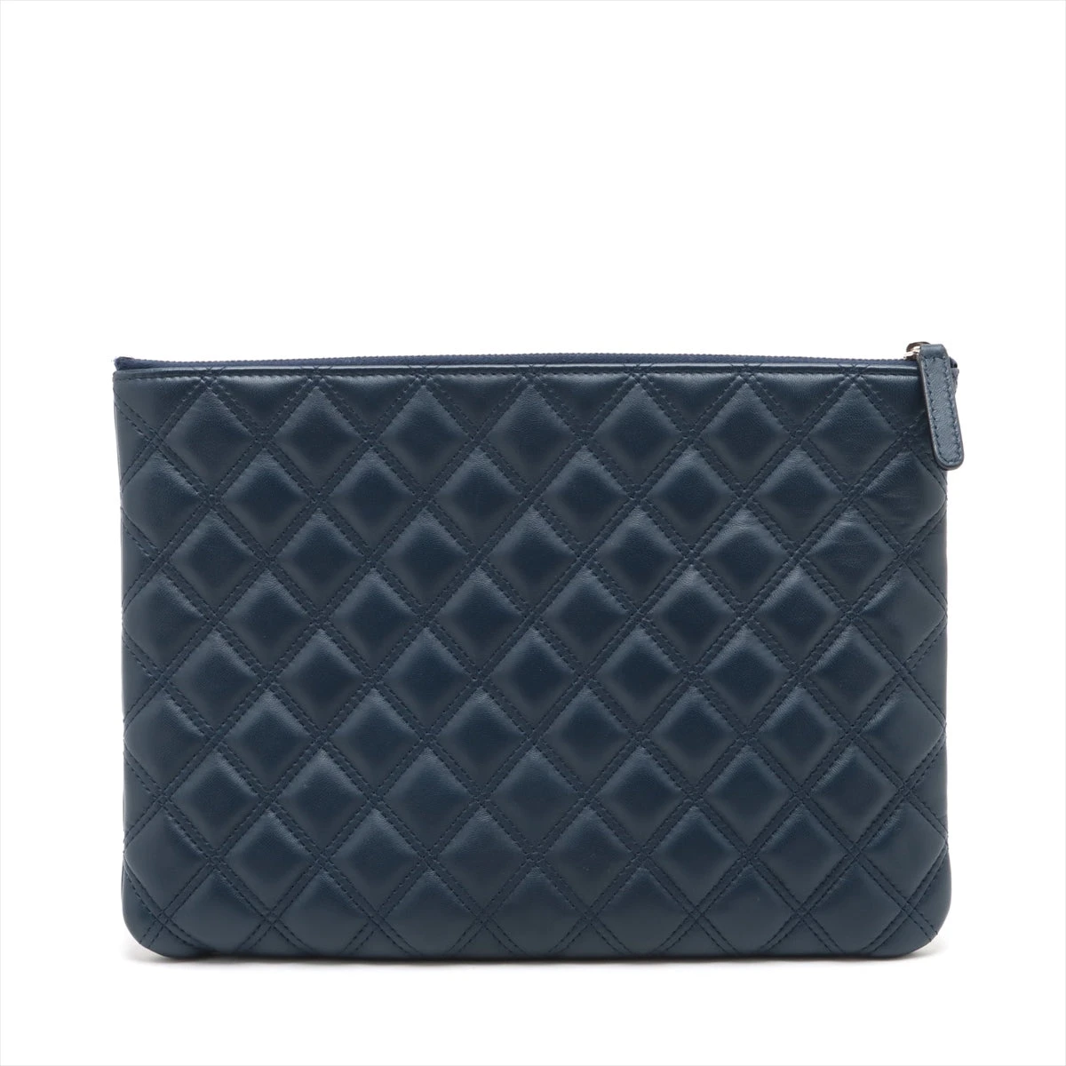 CHANEL シャネル クラッチバッグ マトラッセ ラムスキン シルバー金具 シャネル マトラッセ ラムスキン クラッチバッグ ネイビー