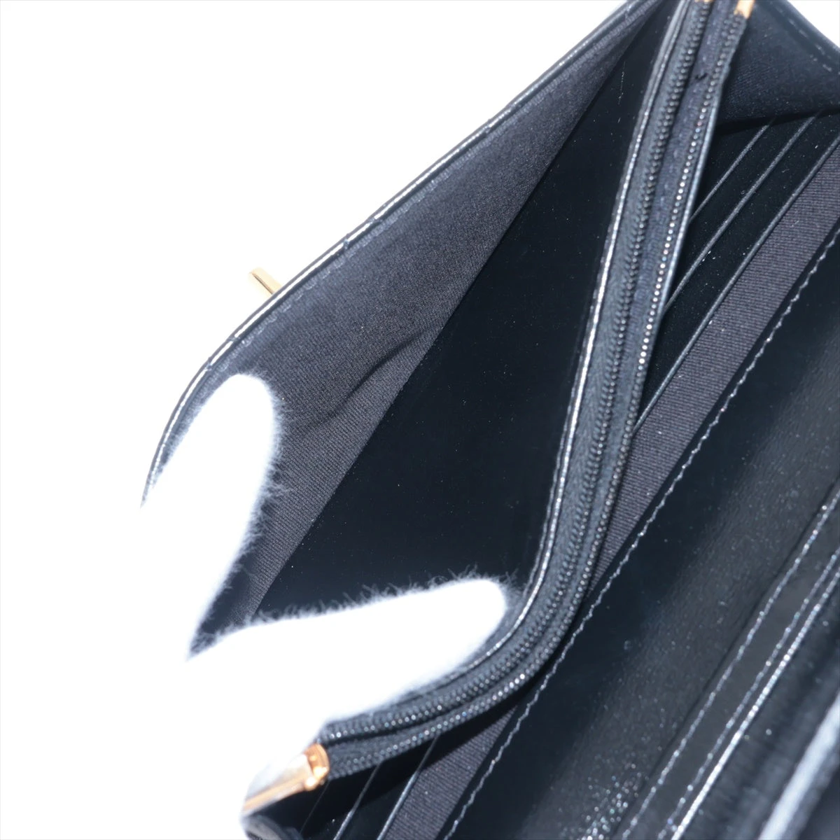 シャネル マトラッセ ラムスキン チェーンウォレット ブラック  