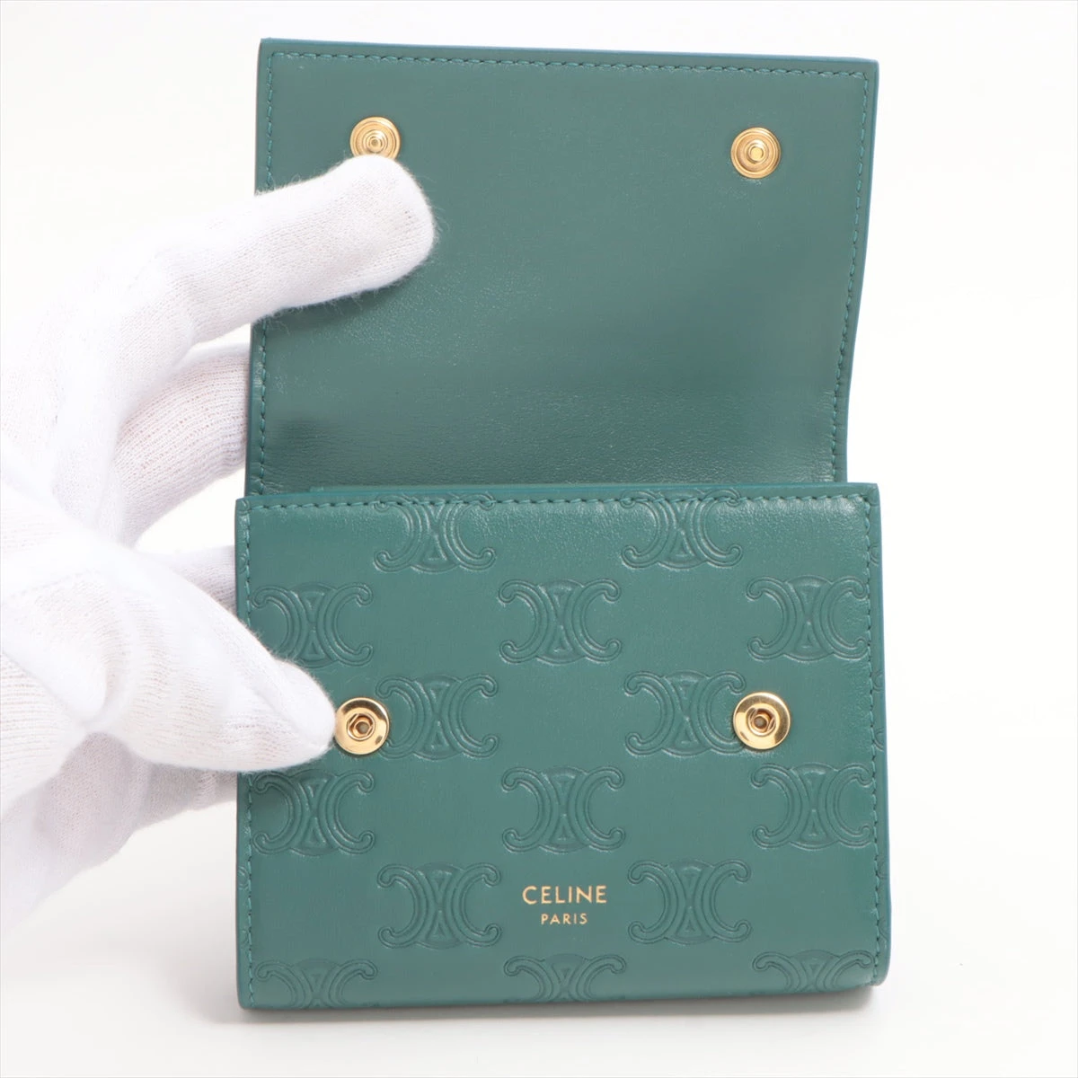 CELINE スモール トリフォールド ウォレット トリオンフ レザー セリーヌ トリオンフ スモールトリフォールド レザー 財布
