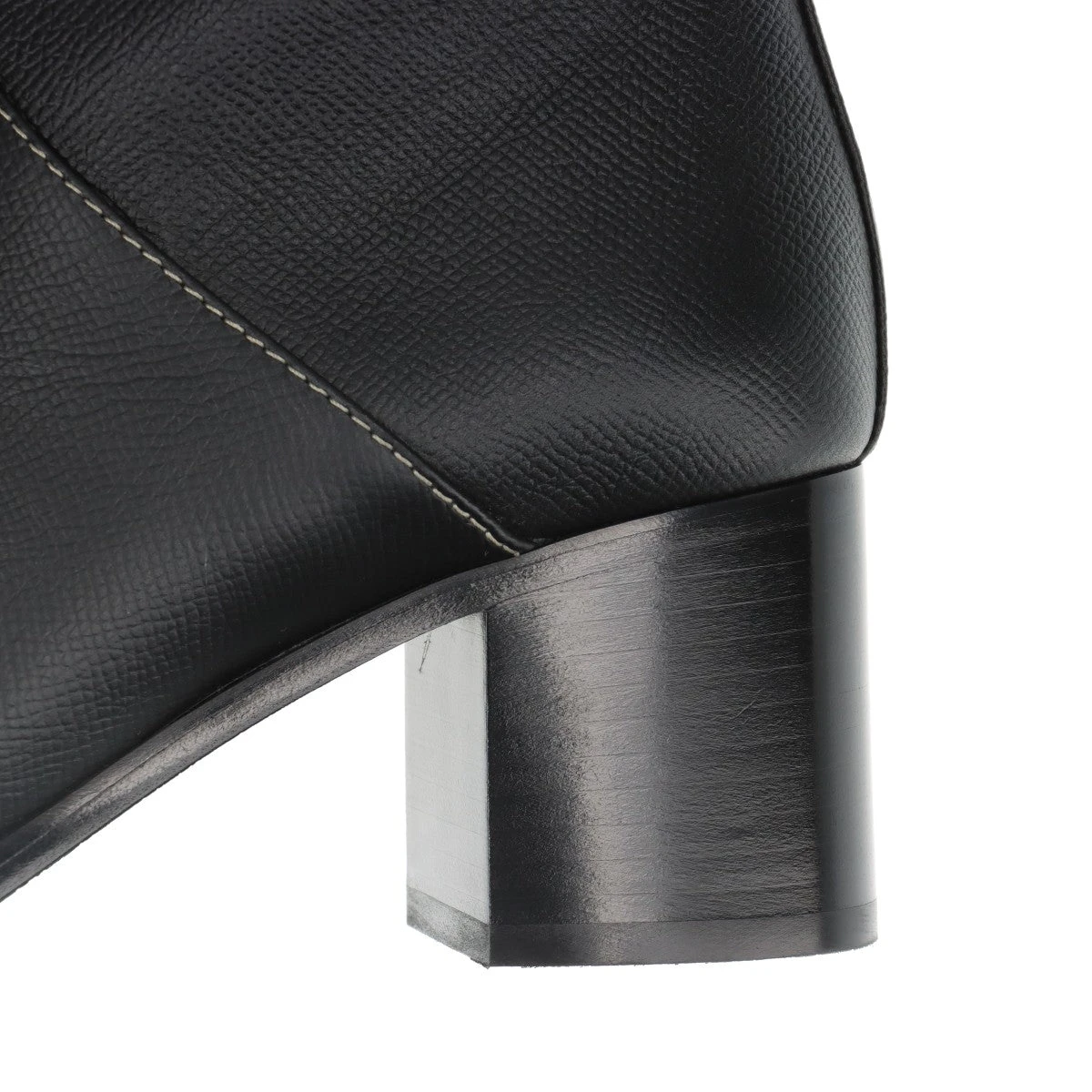 エルメス フラトゥーズ レザー ステッチ ショートブーツ ブラック 名東】【HERMES】エルメス フラトゥーズ 60 ブラック 黒 38サイズ