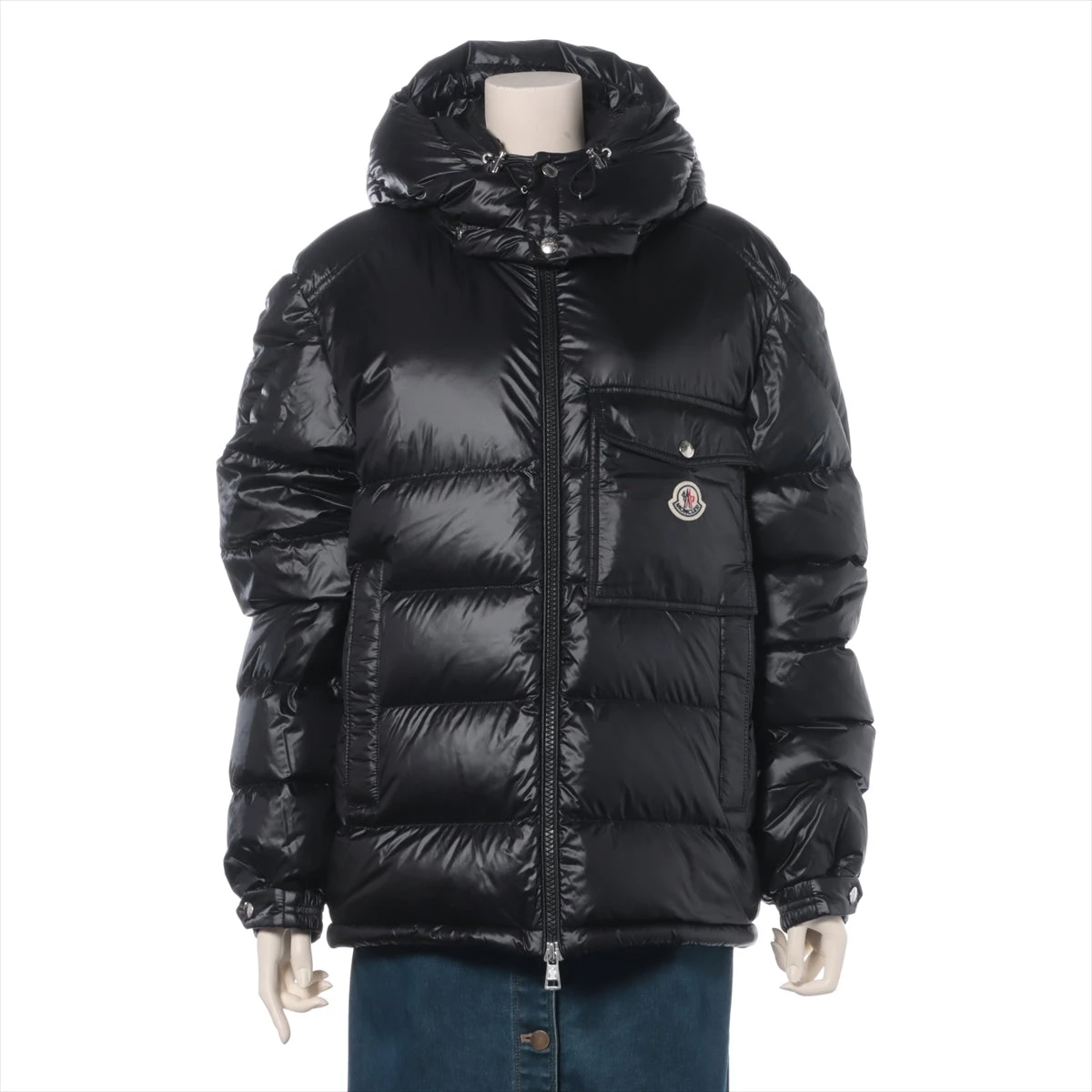 MONCLER ブラック ダウンジャケット フード付き モンクレール MONCLER