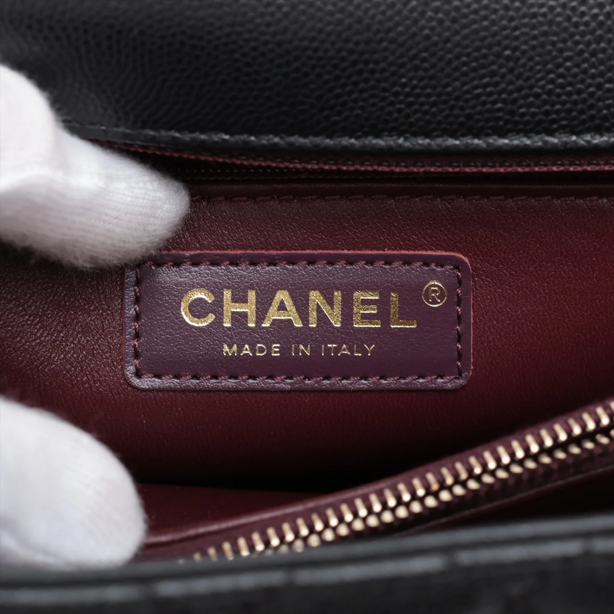 シャネル ココハンドル29 S キャビアスキン 2WAYハンドバッグ ブラック