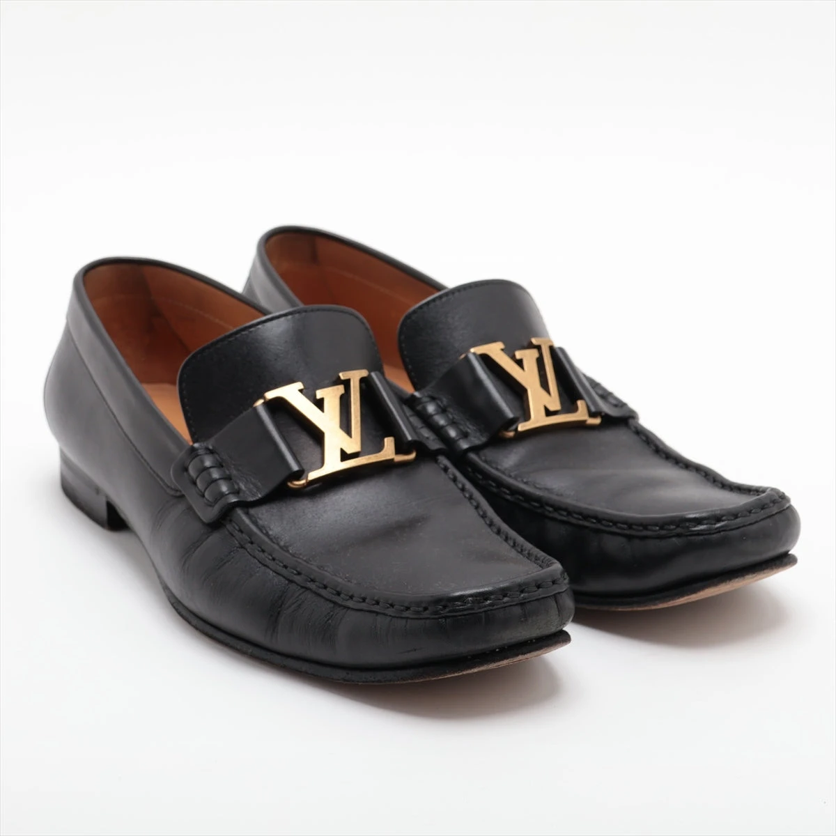 ルイヴィトン　レザーローファー LOUIS VUITTON ブラックレザー ローファー