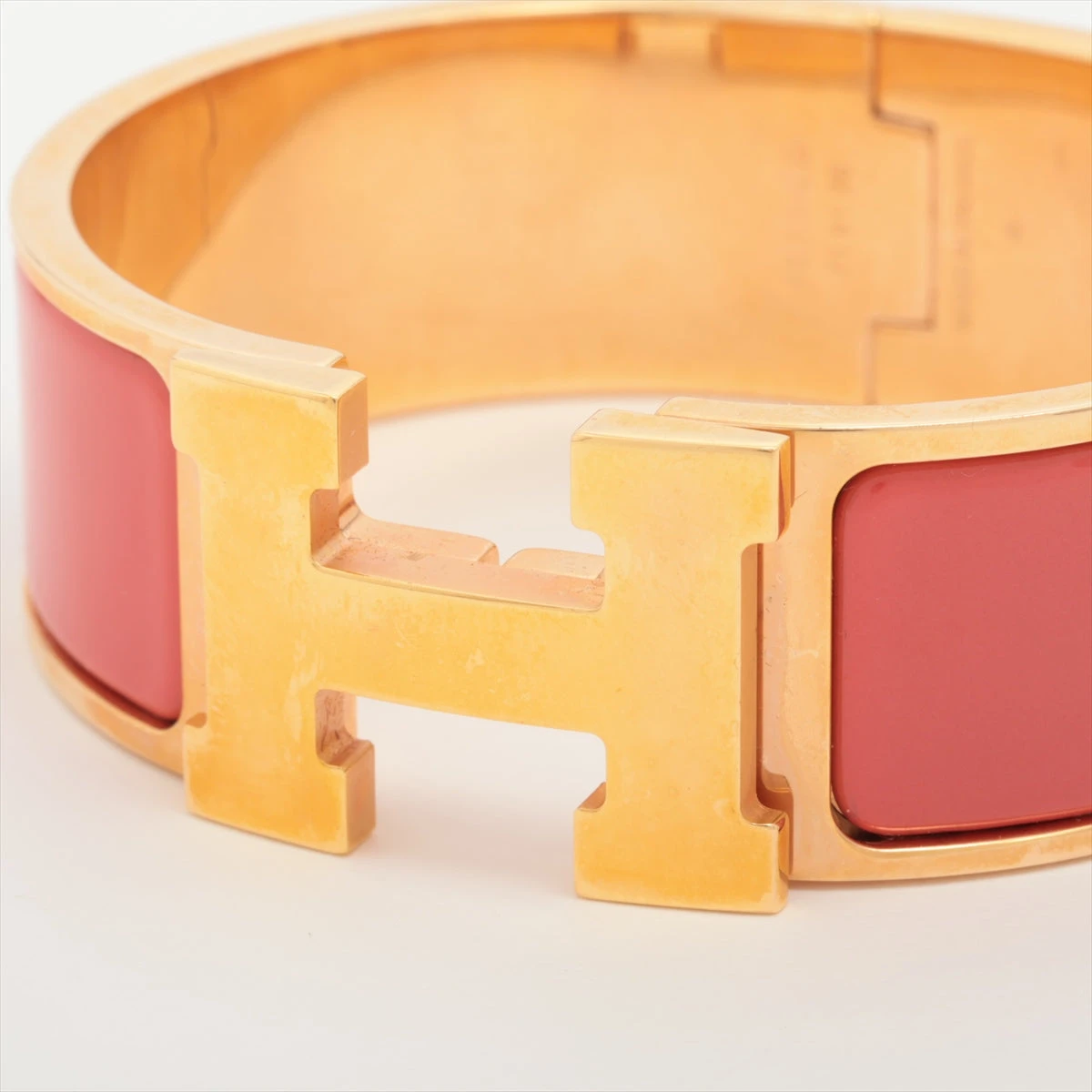 HERMES ゴールドラウンドバングル エルメス Hバングル クリッククラックGM バングル GP ピンク