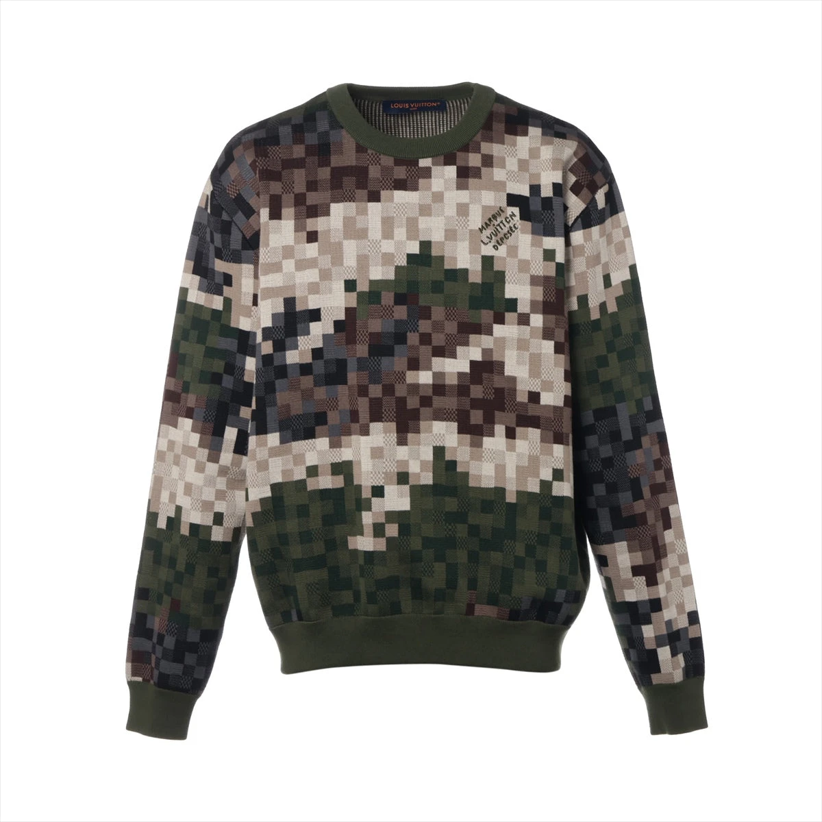 Louis Vuitton メンズ ジップアップニット（ライトグリーン） ヴィトン 24SS コットン ニット L メンズ グリーン RM241 ダモ