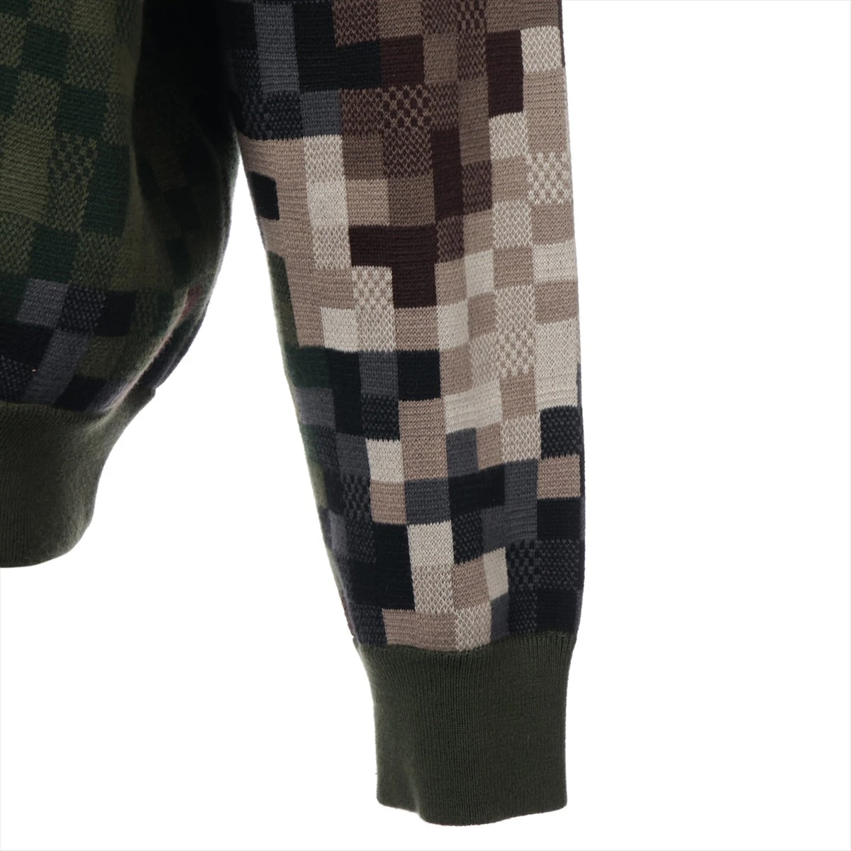 ヴィトン 24SS コットン ニット L メンズ グリーン RM241 ダモ