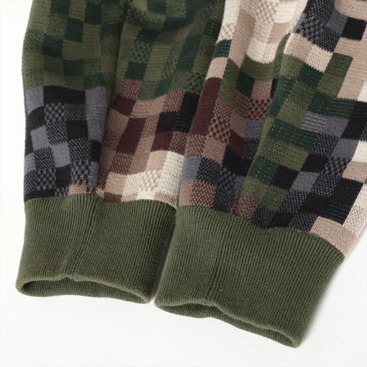 ヴィトン 24SS コットン ニット L メンズ グリーン RM241 ダモ