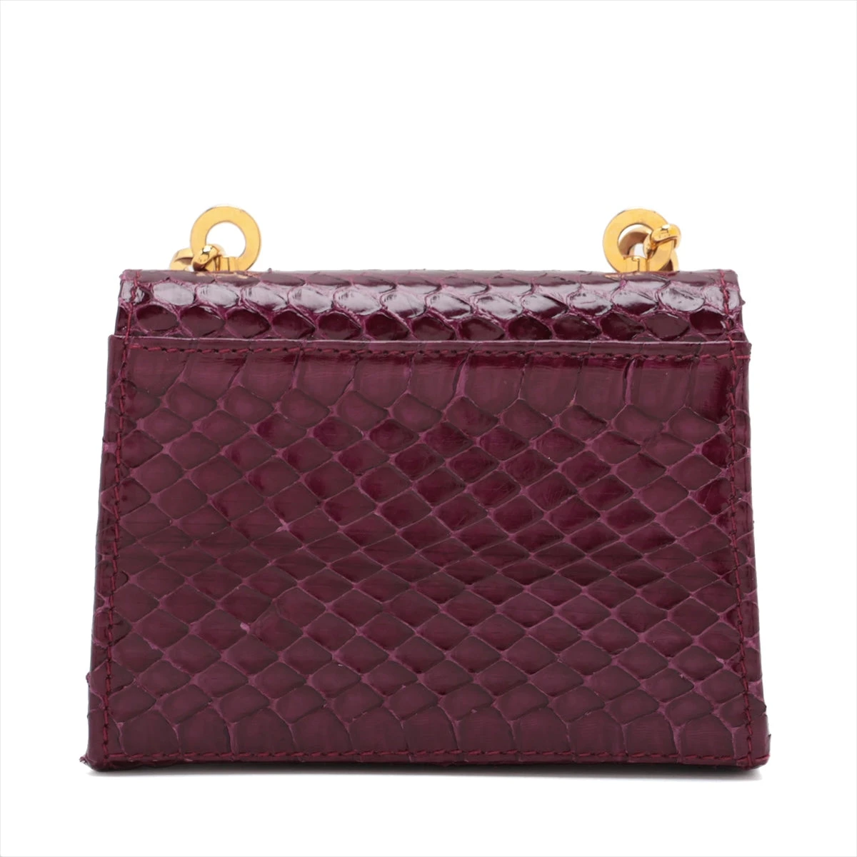 フェラガモ パイソン チェーンショルダーバッグ パープル 214771