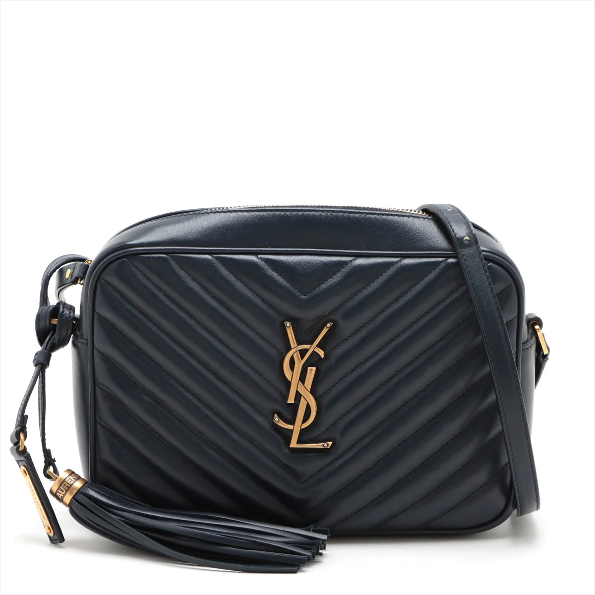 サンローランパリ ルーカメラ レザー ショルダーバッグ ネイビー  