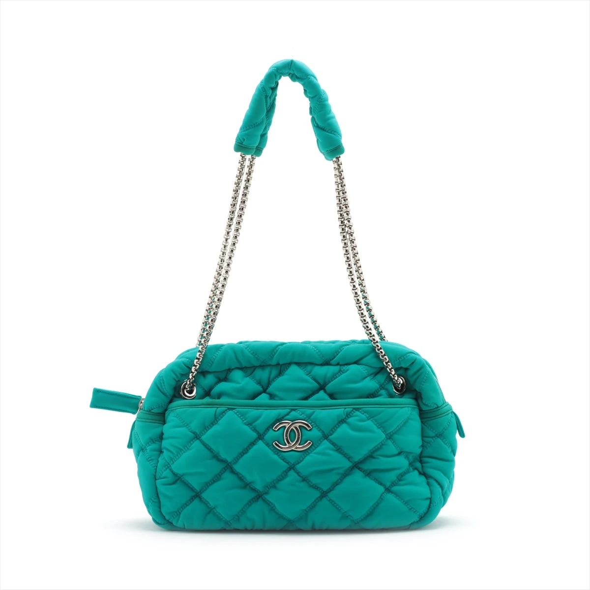 シャネル バブルキルト ナイロン チェーンショルダーバッグ グリーン