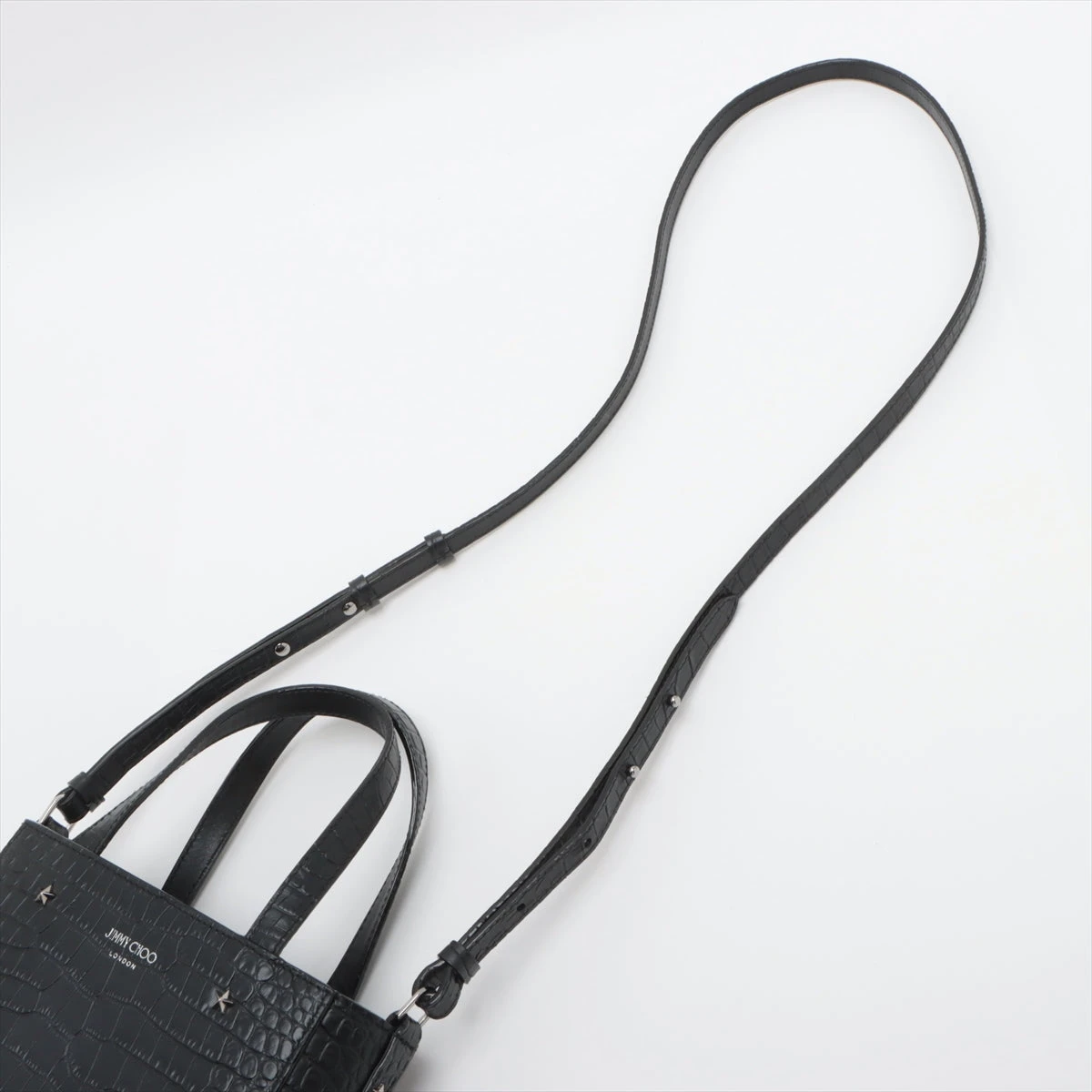 JIMMY CHOO スタースタッズ クロコ型押しトートバッグ
