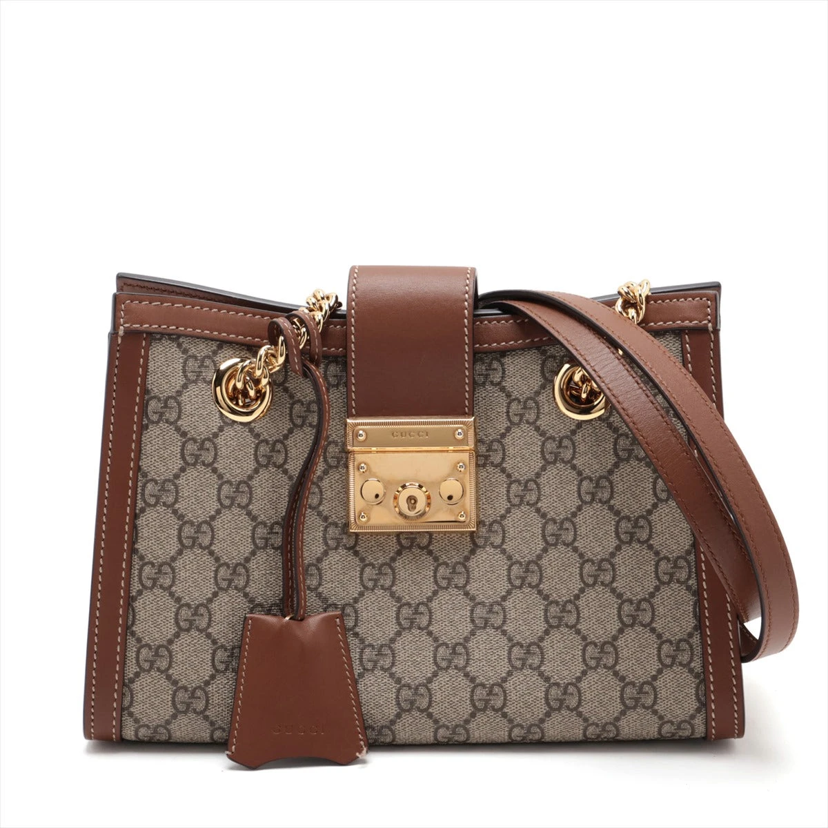 グッチ GGスプリーム パドロック スモール レザー ショルダーバッグ