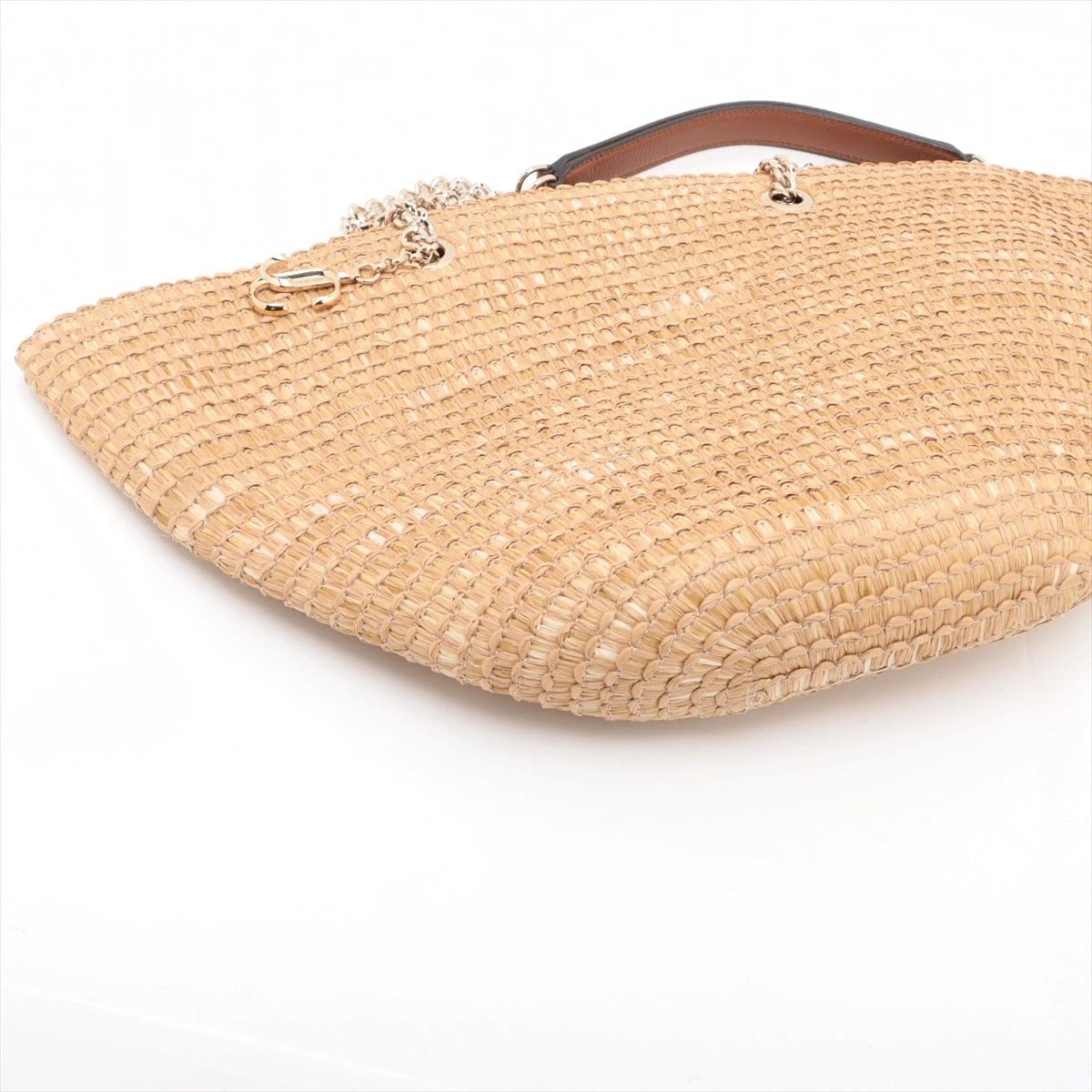 ジミーチュウ ラフィア×レザー チェーントートバッグ ベージュ ジミーチュウ ラフィア×レザー チェーントートバッグ ベージュ