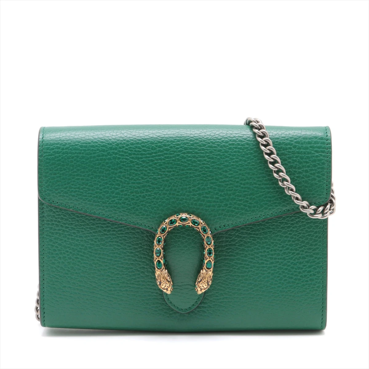 人気モデル✨GUCCIディオニュソス　チェーンショルダー グッチ デュオニソス レザー チェーンショルダーバッグ グリーン