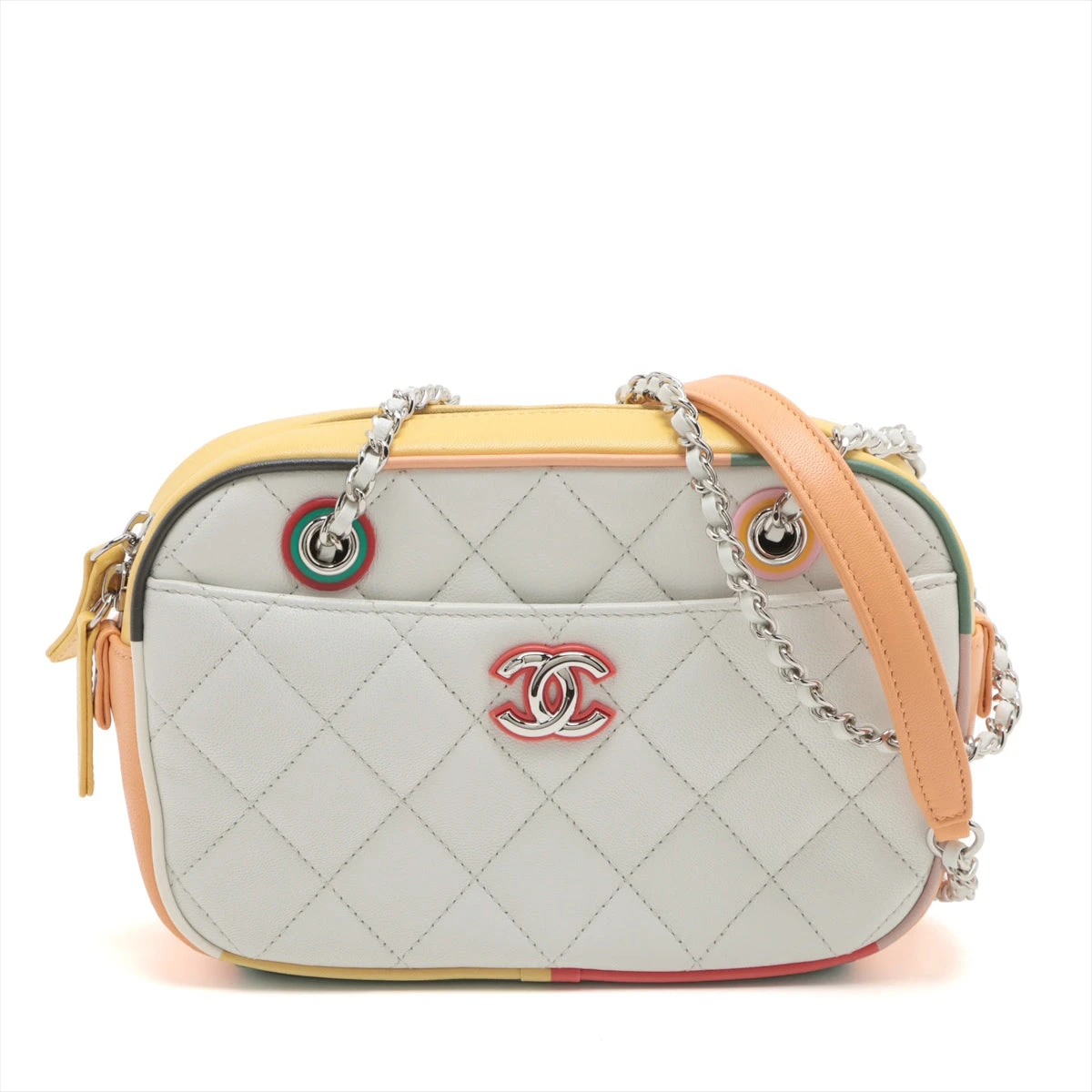 シャネル マトラッセ レザー チェーンショルダーバッグ カメラバッグ