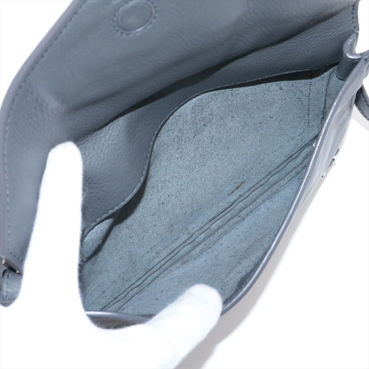 バレンシアガ ペーパートリプル レザー ショルダーバッグ グレー