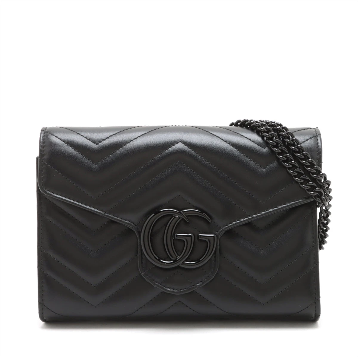 【国内発送★GUCCI】GG マーモント レザー チェーンウォレット GGマーモント〕チェーンウォレットブラック レザー | GUCCI公式