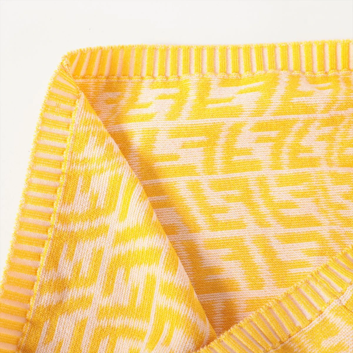 フェンディ ズッカ 21年 レーヨン ニットスカート 38 イエロー