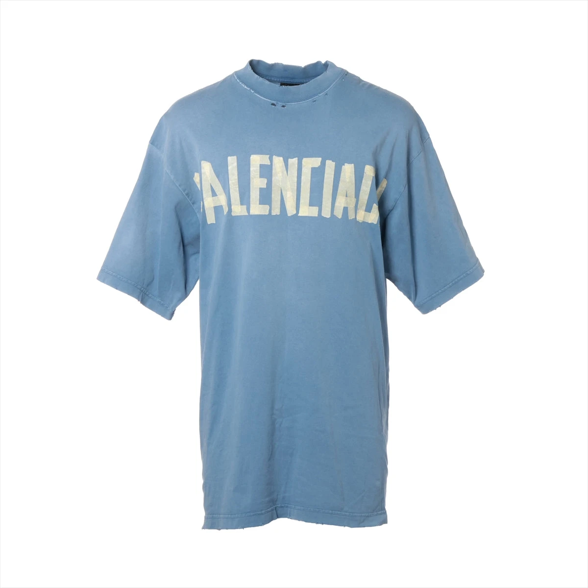 バレンシアガ 24SS コットン Tシャツ XS ブルー 739784 TAPE
