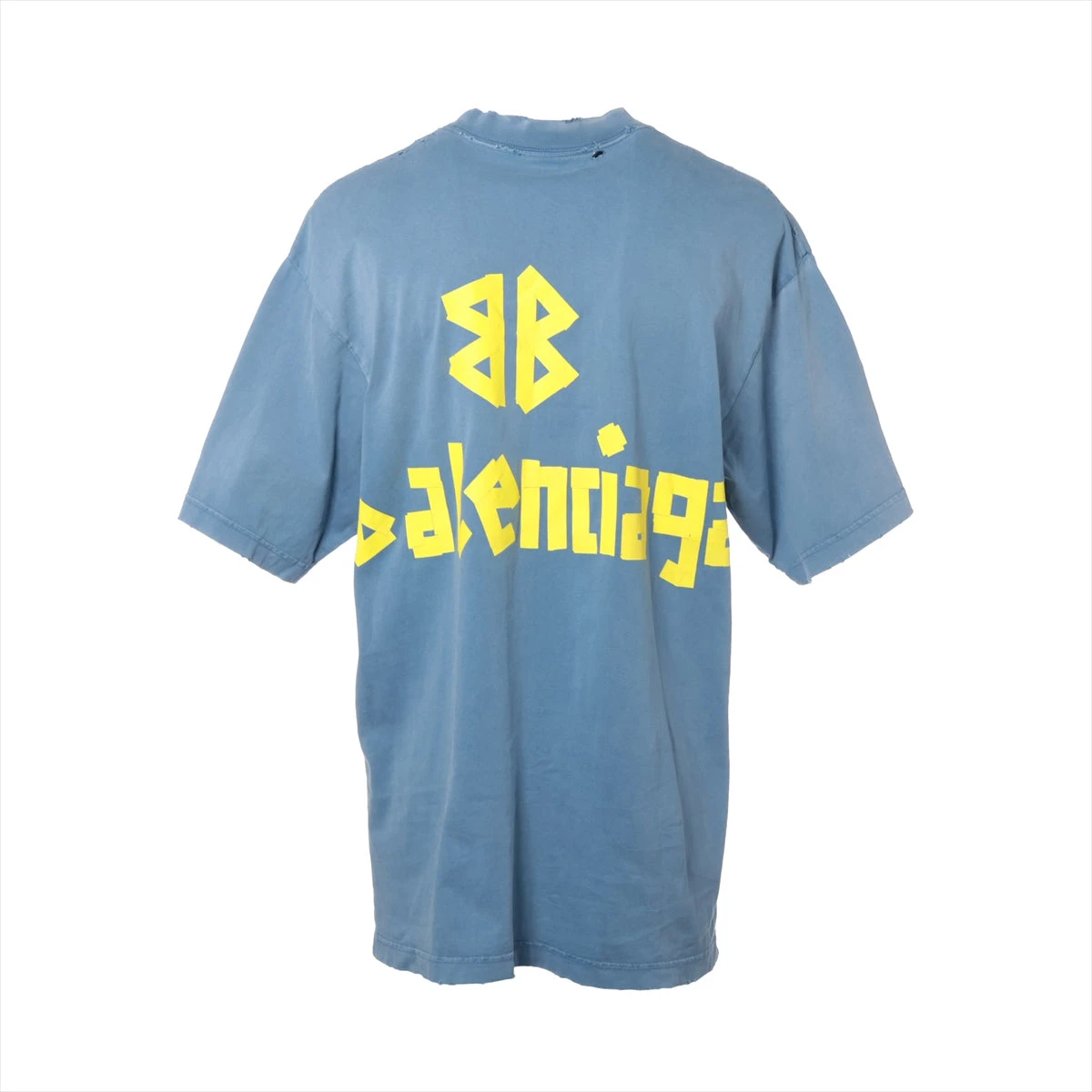 主役級 バレンシアガ Tシャツ SURFER 綿 ロゴ ダメージ加工 黄色 主役級 バレンシアガ Tシャツ SURFER 綿 ロゴ ダメージ加工 黄色