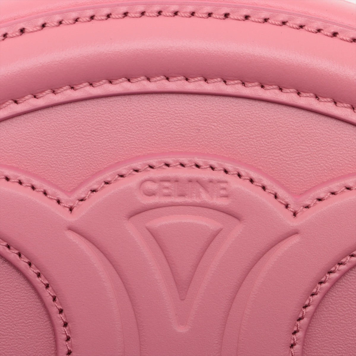 【CELINE】トリオンフ ピンクレザーショルダーバッグ ピンク セリーヌ オーバルパース キュイル トリオンフ レザー