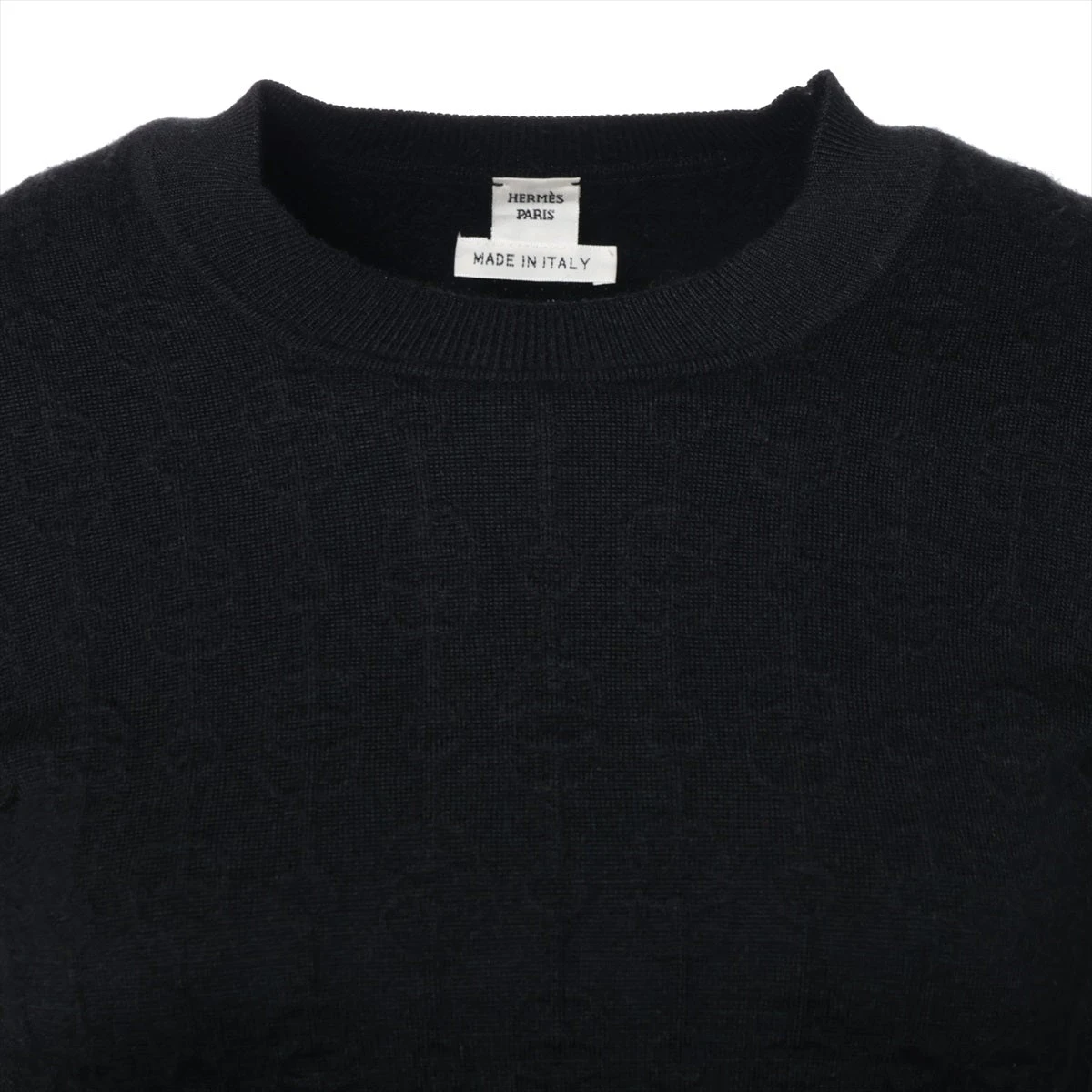 エルメス 22SS カシミヤ×シルク ニットワンピース 36 ブラック
