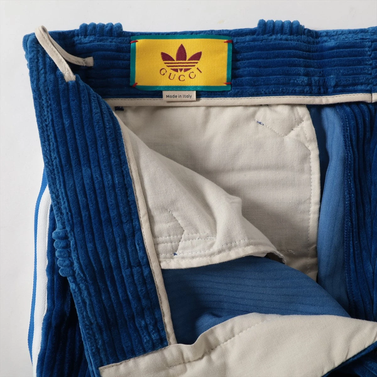 グッチ×アディダス ホースビット コットン パンツ 50 メンズ ブルー