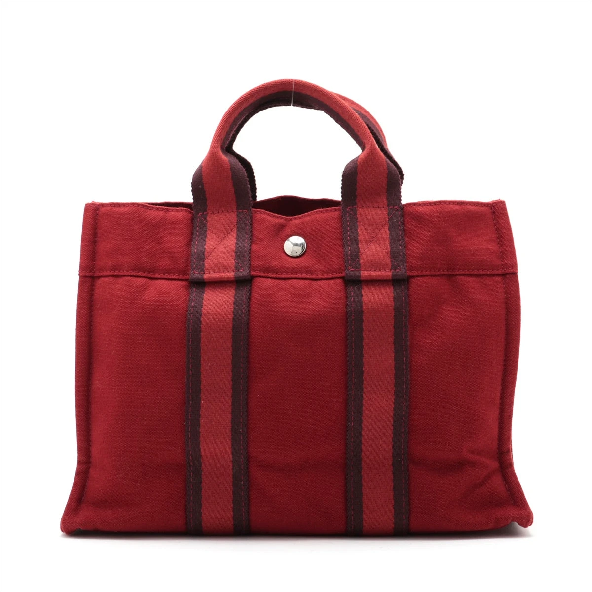 エルメスフールトゥエールライン赤レッドMM キャンバストートバッグ