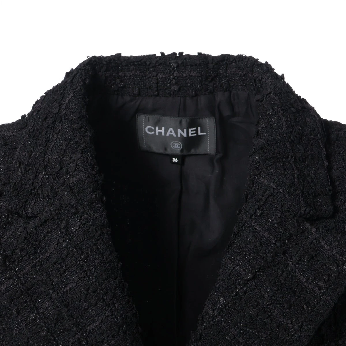 VINTAGE●CHANEL●ココボタン ウール×ナイロン ジャケット 36 シャネル ココボタン P71 ウール×ナイロン ジャケット 36