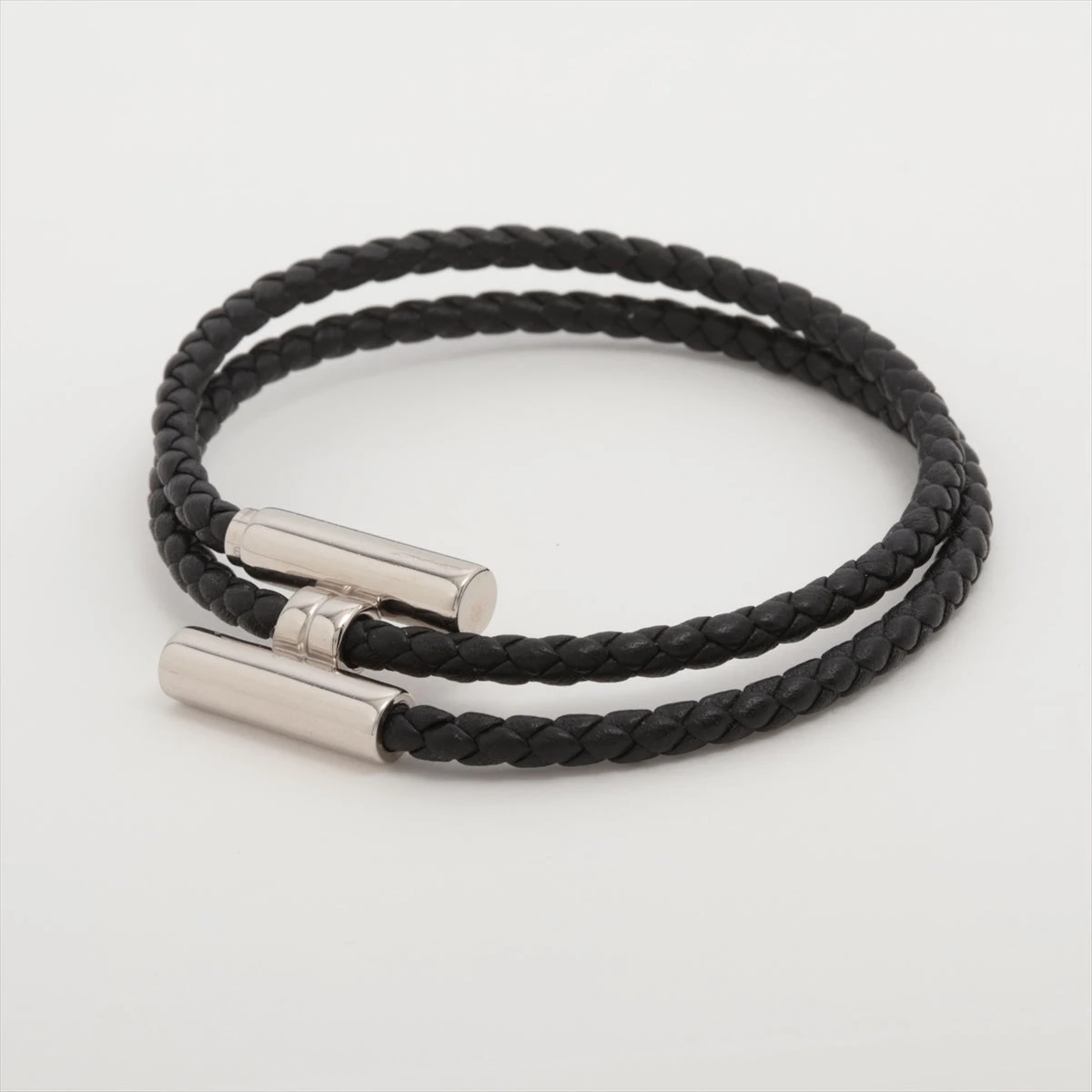 エルメス トゥルニ トレッセ ブレスレット GP×革 ブラック エルメス トゥルニ トレッセ ブレスレット GP×革 ブラック
