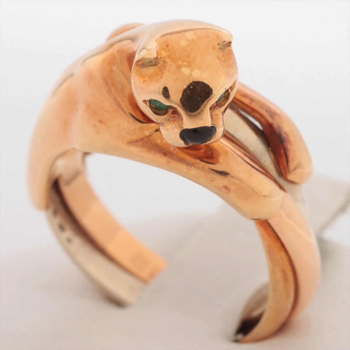 カルティエ パンテール トリニティ エメラルド オニキス リング 750(YG 