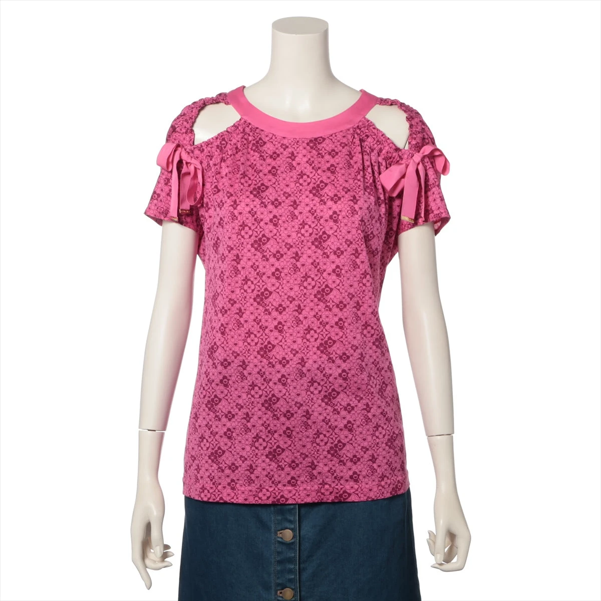極美品 希少 ルイヴィトン 村上隆 Tシャツ 10AW コスミックブラッサム ヴィトン×村上隆 10AW コットン Tシャツ S レディース ピンク RW102W