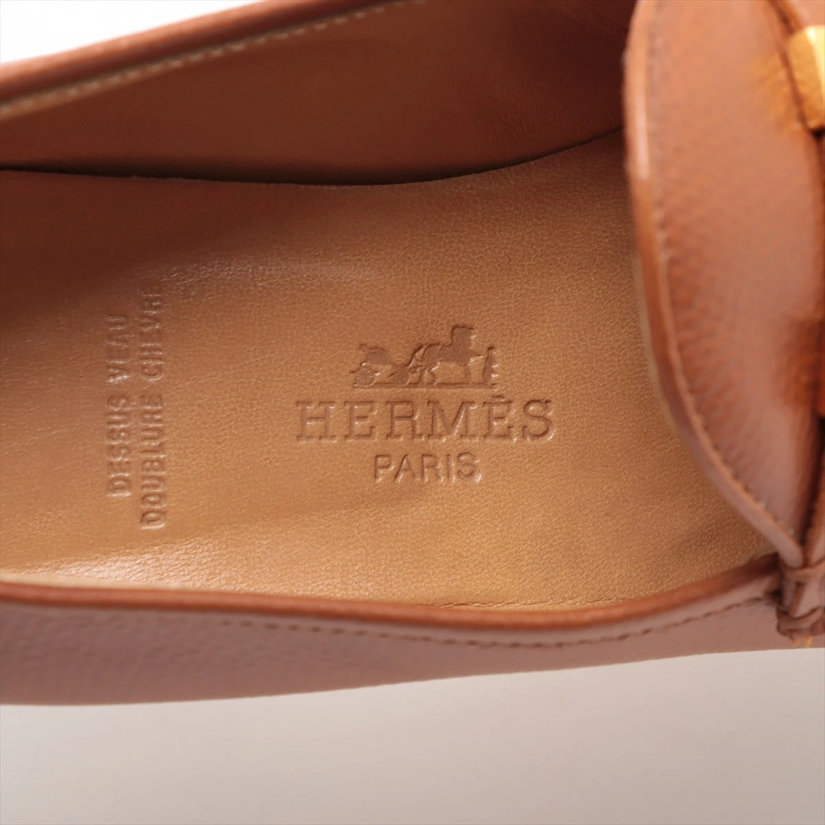 HERMES エルメス グレナン金具 ローファー 36 ブラウン レザー