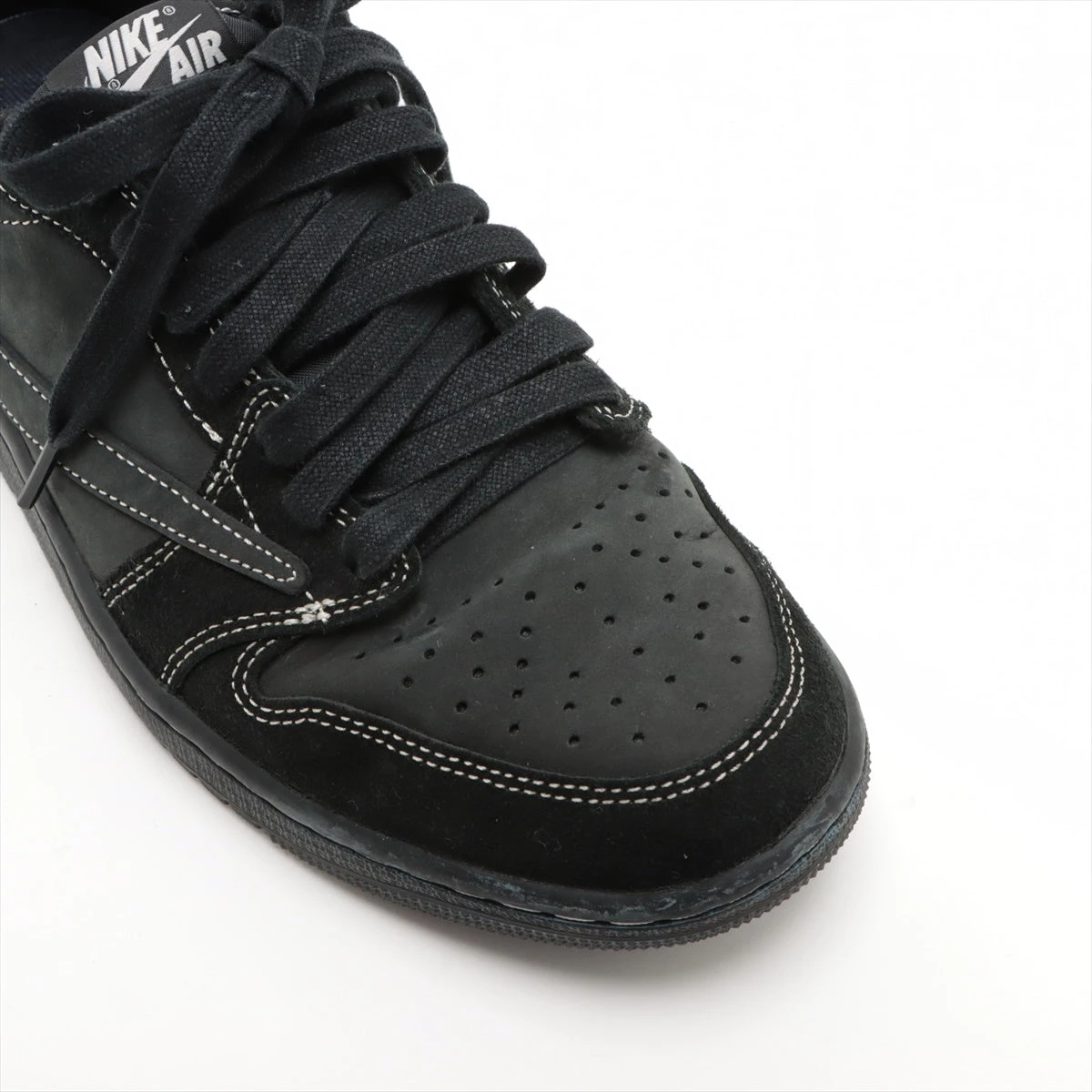 Nike スエード ブラック スニーカー DM7866-202 新品 ナイキ×トラヴィススコット AIR JORDAN 1 LOW OG SP レザー