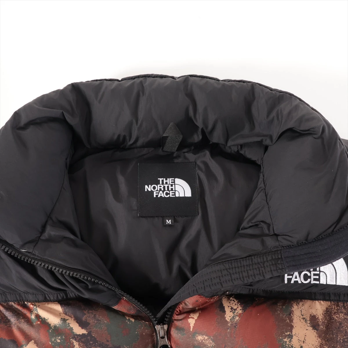 ノースフェイス ナイロン ダウンベスト M メンズ ブラック×ブラウン