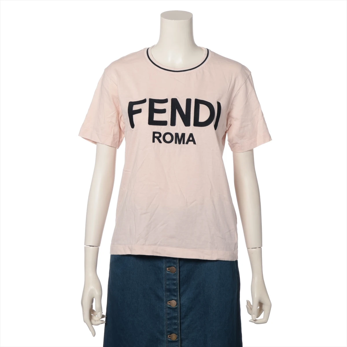 フェンディ 21年 コットン×ポリエステル Tシャツ S レディース ピンク 